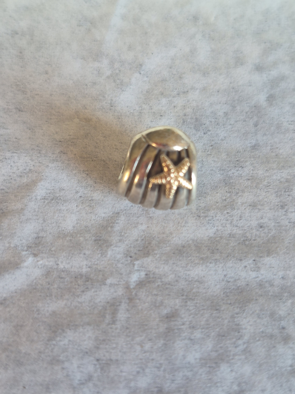 Pandora Two-Tone Starfish Bead Charm - Silver & Gold